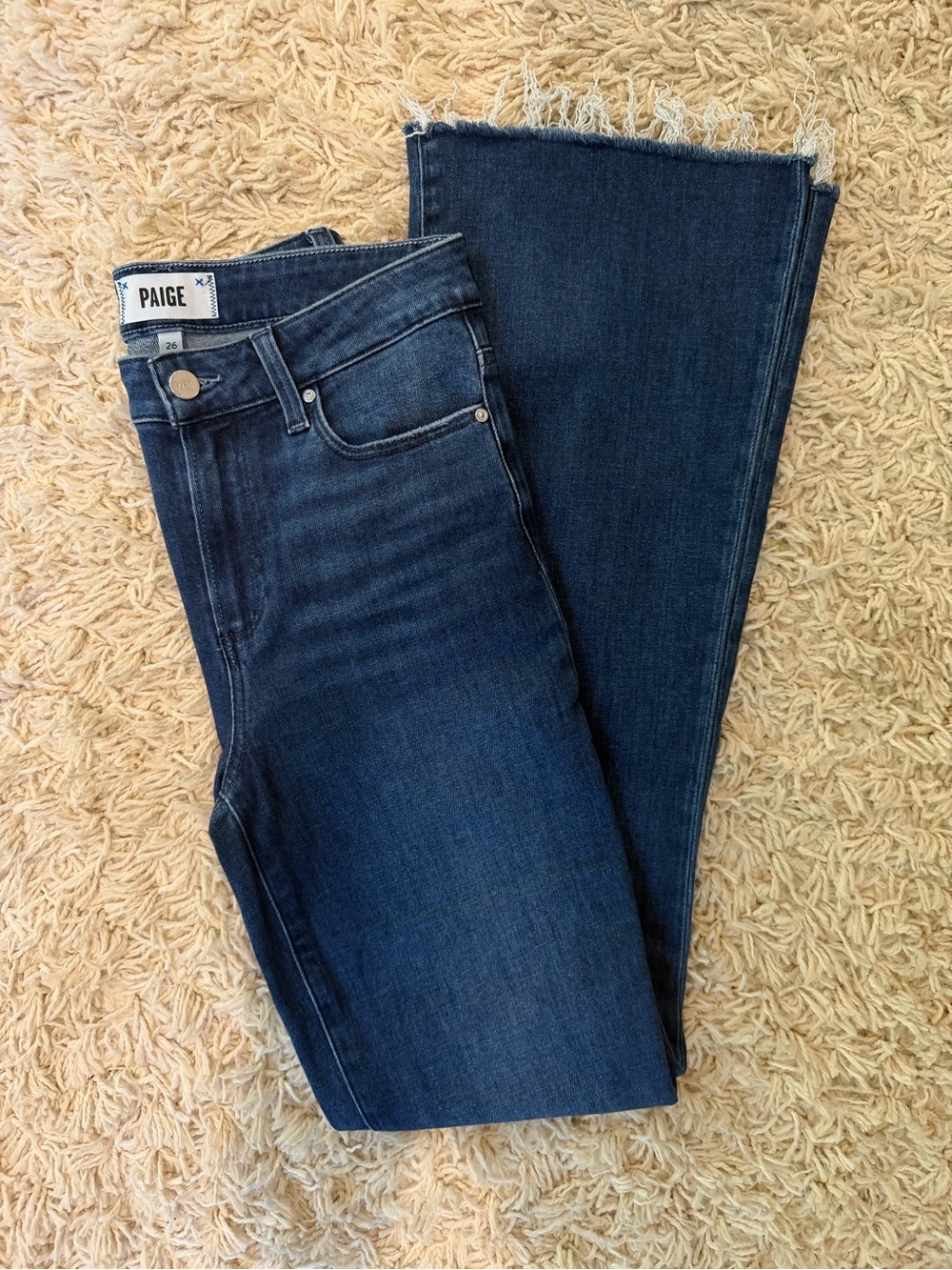 PAIGE Laurel Canyon High-Rise Dark Blue Bootcut